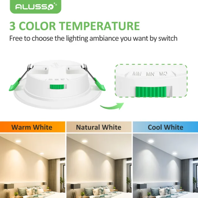 Imontuojami LED šviestuvai Alluso 6W IP44 baltos spalvos