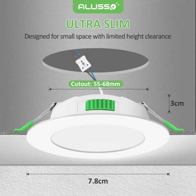Imontuojami LED šviestuvai Alluso 4W IP44 nikelio spalvos