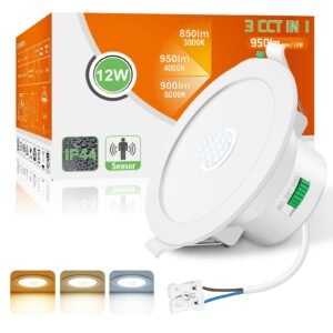 Imontuojami LED šviestuvai Alluso 12W IP44 baltos spalvos