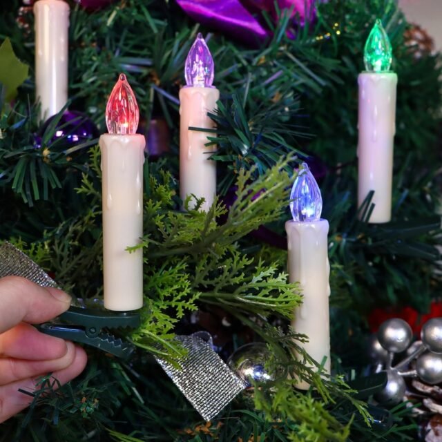 „Cibnew“ spalvingos belaidės kalėdinės LED žvakė, „Fairy Lights“ su nuotolinio valdymo pultu,