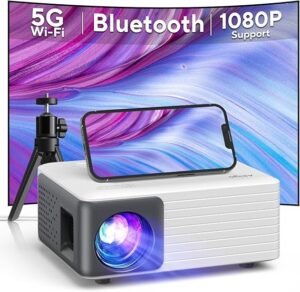 Mini projektorius, AKIYO, 1080P, suderinamas su išmaniuoju telefonu/TV Stick/HDMI/AV