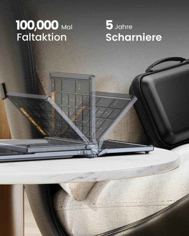 „ProtoArc“ sulankstoma belaidė klaviatūra ir pelė, XKM01 „Bluetooth“ 2,4G, viso dydžio mobilioji klaviatūra QWERTY išdėstymas, skirtas iPad planšetiniam kompiuteriui