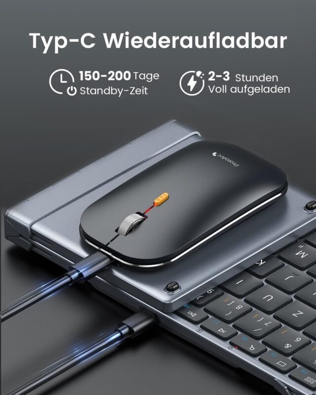 „ProtoArc“ sulankstoma belaidė klaviatūra ir pelė, XKM01 „Bluetooth“ 2,4G, viso dydžio mobilioji klaviatūra QWERTY išdėstymas, skirtas iPad planšetiniam kompiuteriui