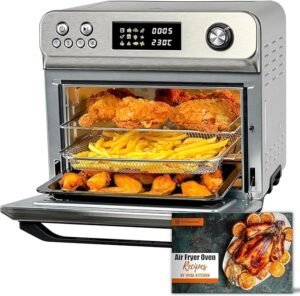 HYSapientia® 24 litrų karšto oro gruzdintuvė, skaitmeninis ekranas, 8 funkcijos, 1800 W
