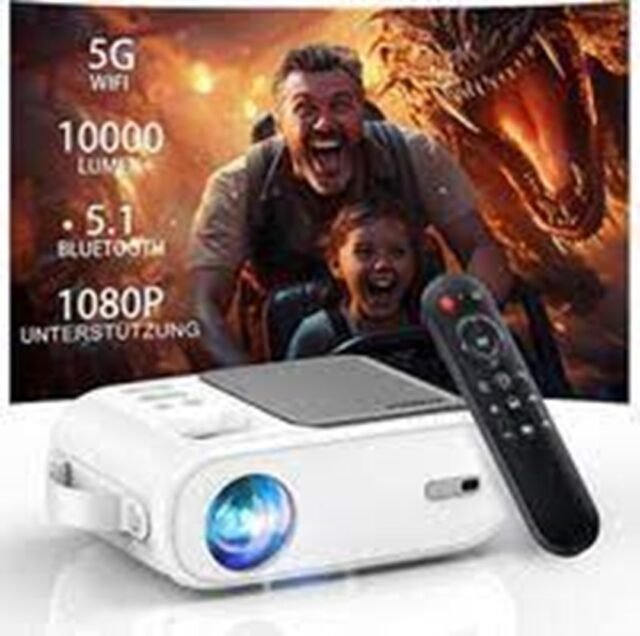 Mini projektorius, AKIYO, 1080P, suderinamas su išmaniuoju telefonu/TV Stick/HDMI/AV