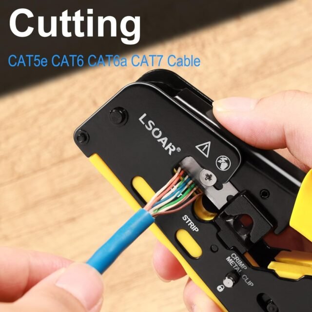 Lsoar rj45 užspaudimo replių rinkinis. Tinklo įrankis tinklo jungtims CAT5/CAT6/CAT7