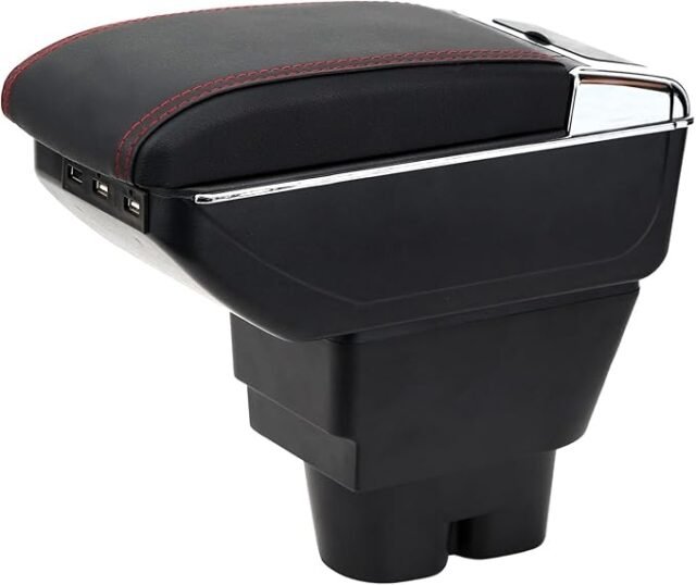 Peugeot 207 207CC porankiai, centrinis porankis su daiktadėže ir puodelio laikikliu, USB prievadas, automobilių priedai, konsolės porankis, juodas