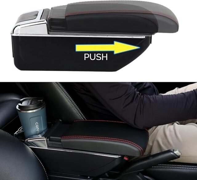 Peugeot 207 207CC porankiai, centrinis porankis su daiktadėže ir puodelio laikikliu, USB prievadas, automobilių priedai, konsolės porankis, juodas