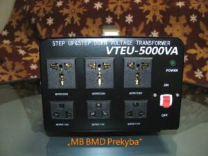 „Cantonape“ 5000 VA įtampos transformatoriu 110 V arba 220 V / išėjimas